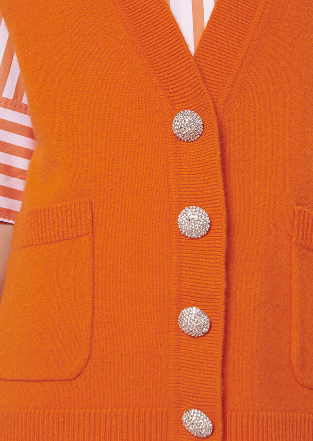 Gilet Ginnyorange en laine mérinos et alpaga