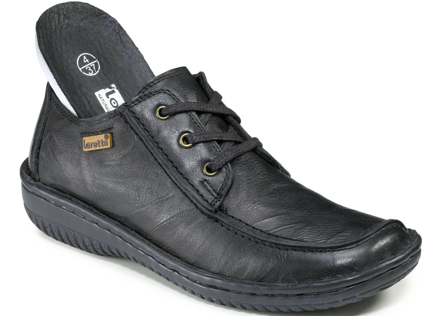 Schnürschuh aus Nappaleder mit Knitter-Struktur