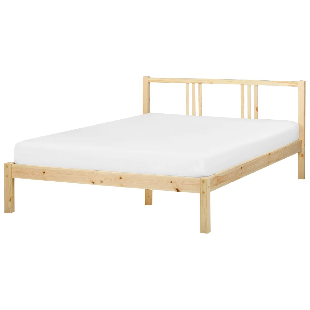 Beliani Lit avec sommier VANNES 140 x 200 cm - Bois clair