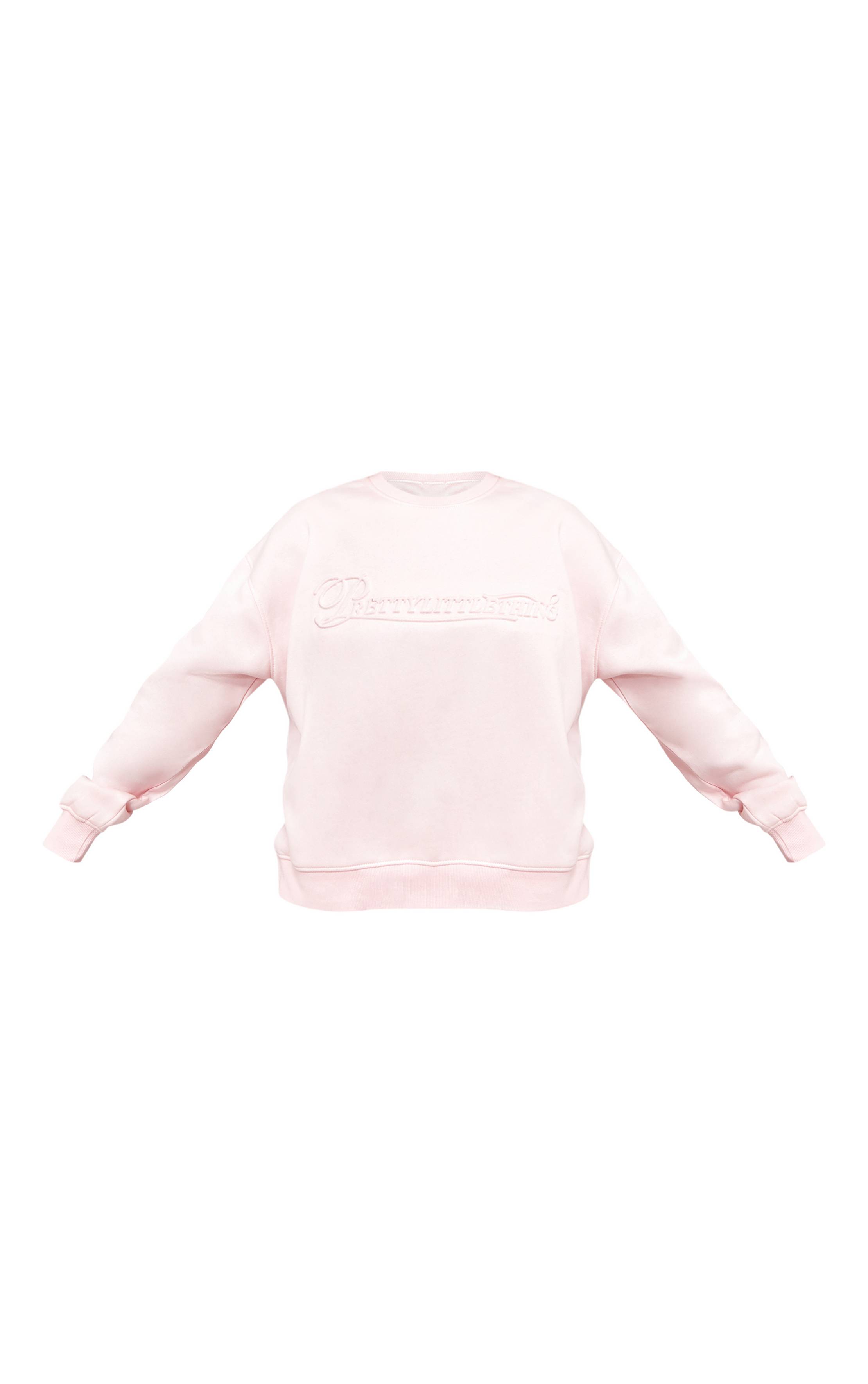 Rose Bébé Sweat-shirt Oversize Prettylittlething Avec Graphisme En Relief