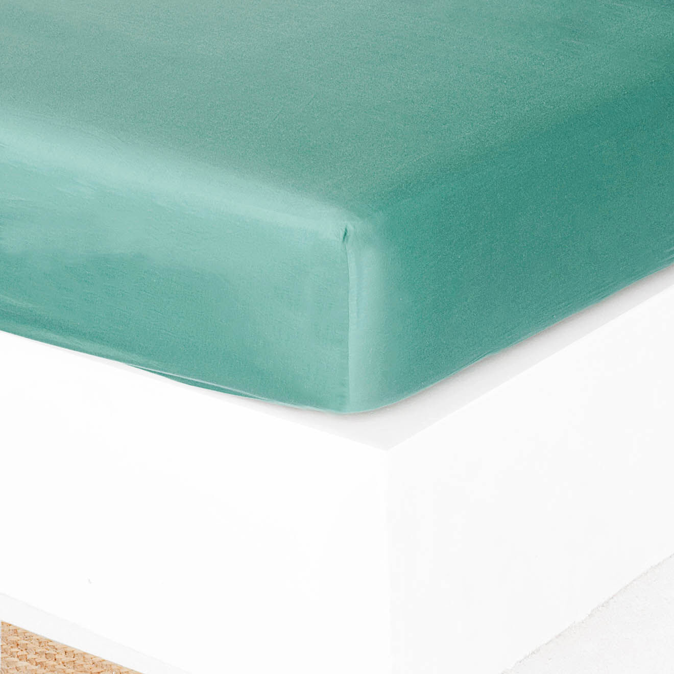 Febronie Home Drap housse 100% Satin de Coton Julia aqua