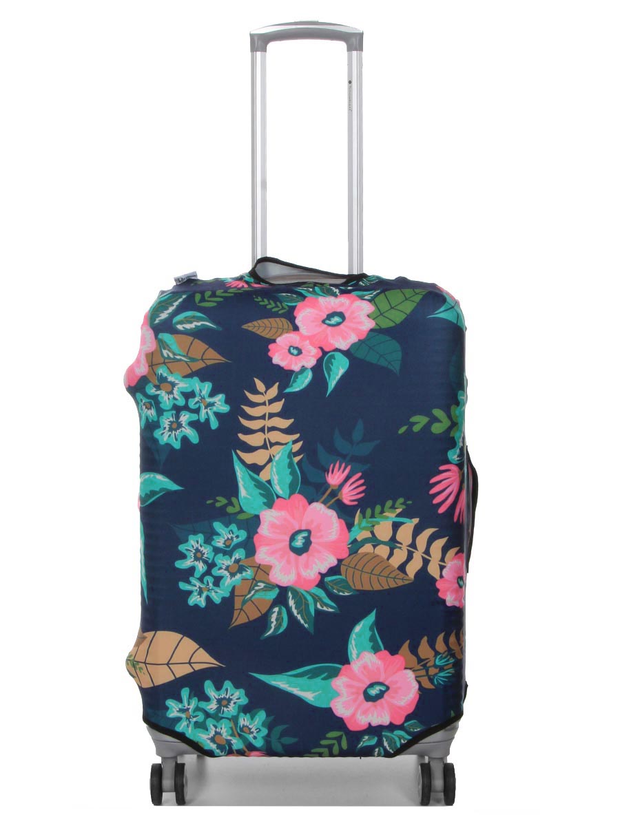 Housse de valise Periea Dark Blue with Flowers M