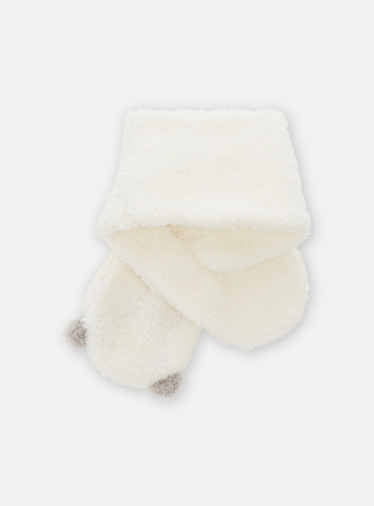 Echarpe écru motif panda pour bébé garçon