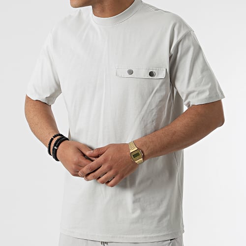 Ensemble Tee Shirt Et Jogger Pant Ll656 Gris Clair