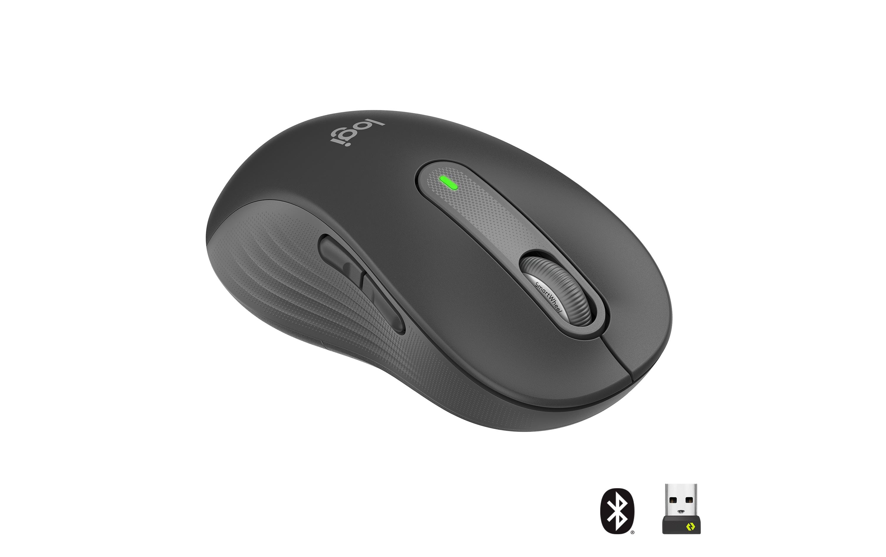 Maus Signature M650 L left GraphitePräzise Wireless-Maus mit «Logitech SilentTouch»-Technologie