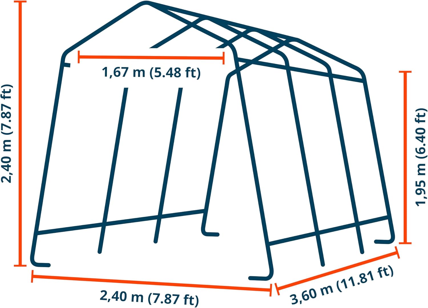 TOOLPORT Zeltgarage 2,4 x 3,6 m Premium Carport PE 600 N Plane Unterstand Lagerzelt Garage in grün