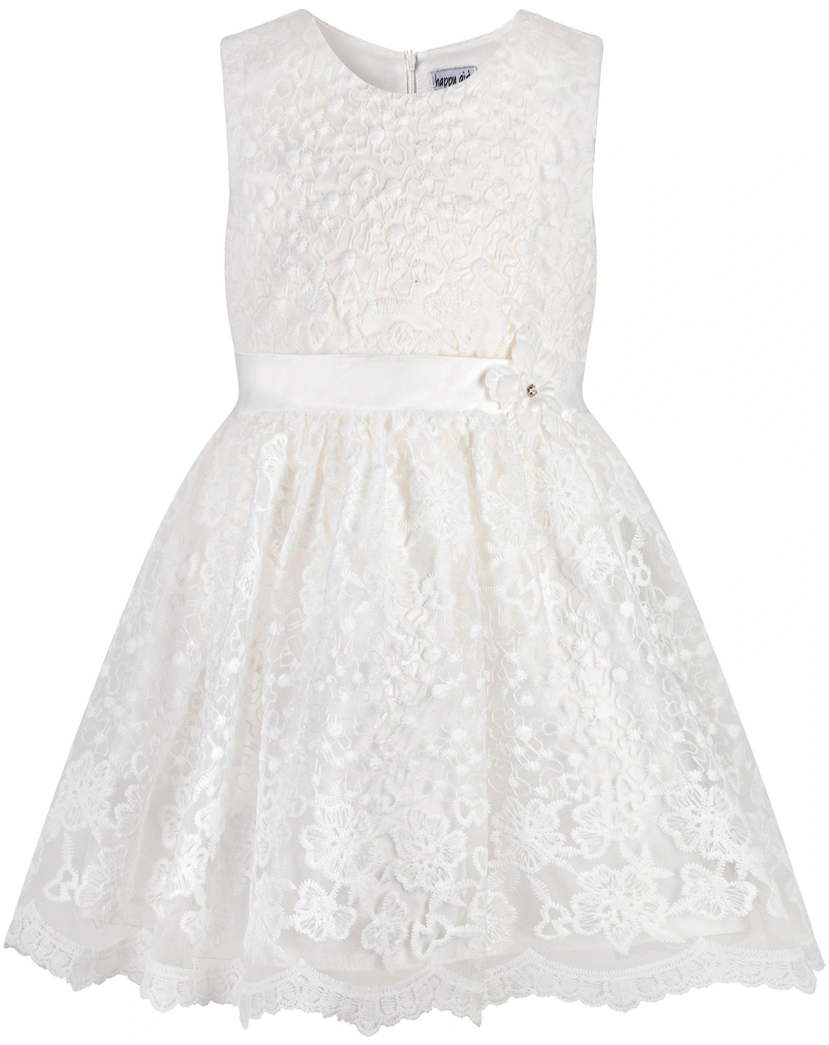 Kleid BLUMENREGEN ärmellos in ecru