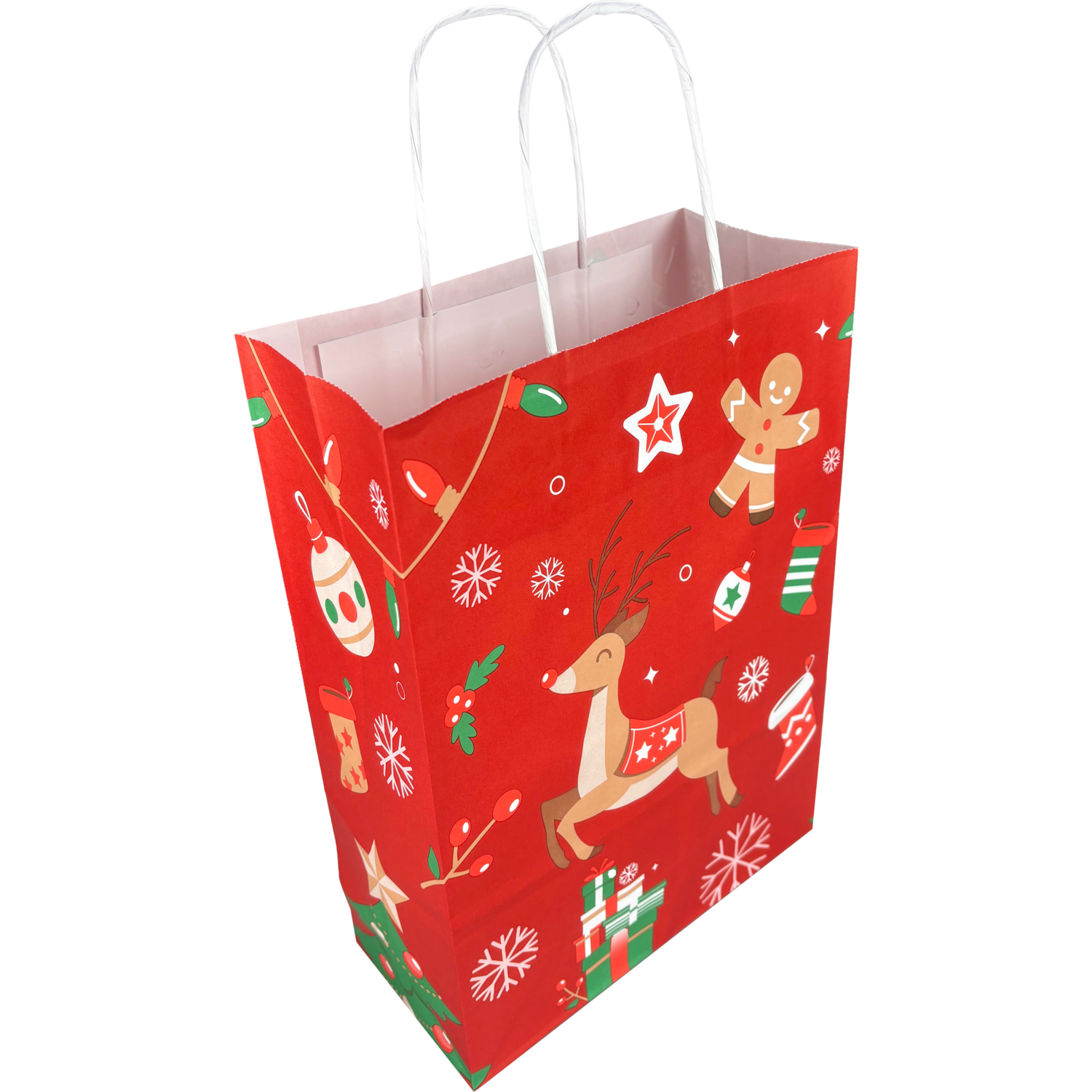 Tas, Hert, Papier, gedraaid papieren koord, 22x 10x31cm, draagtas, rood
