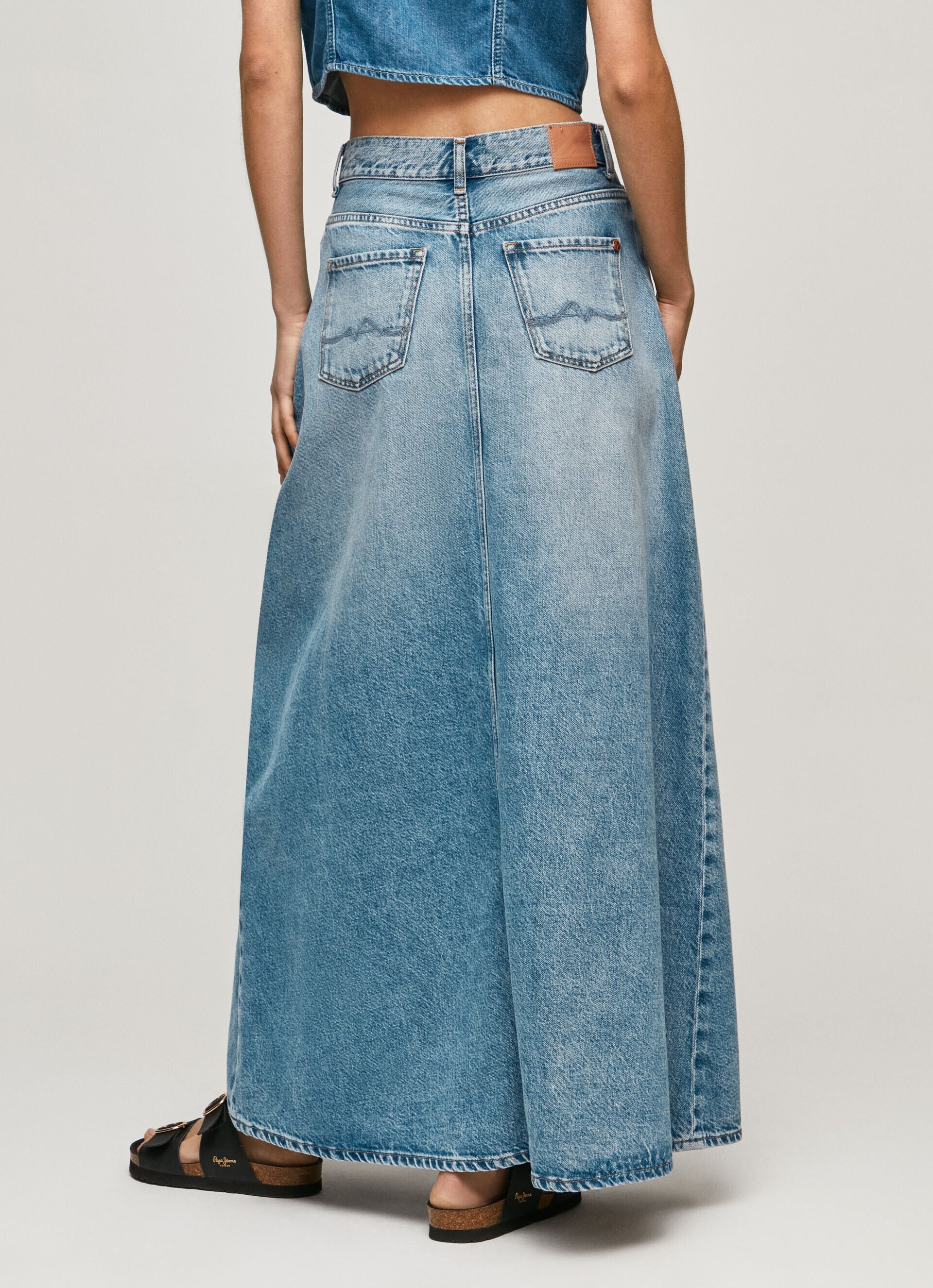 Saia jeans de corte regular - jeans
