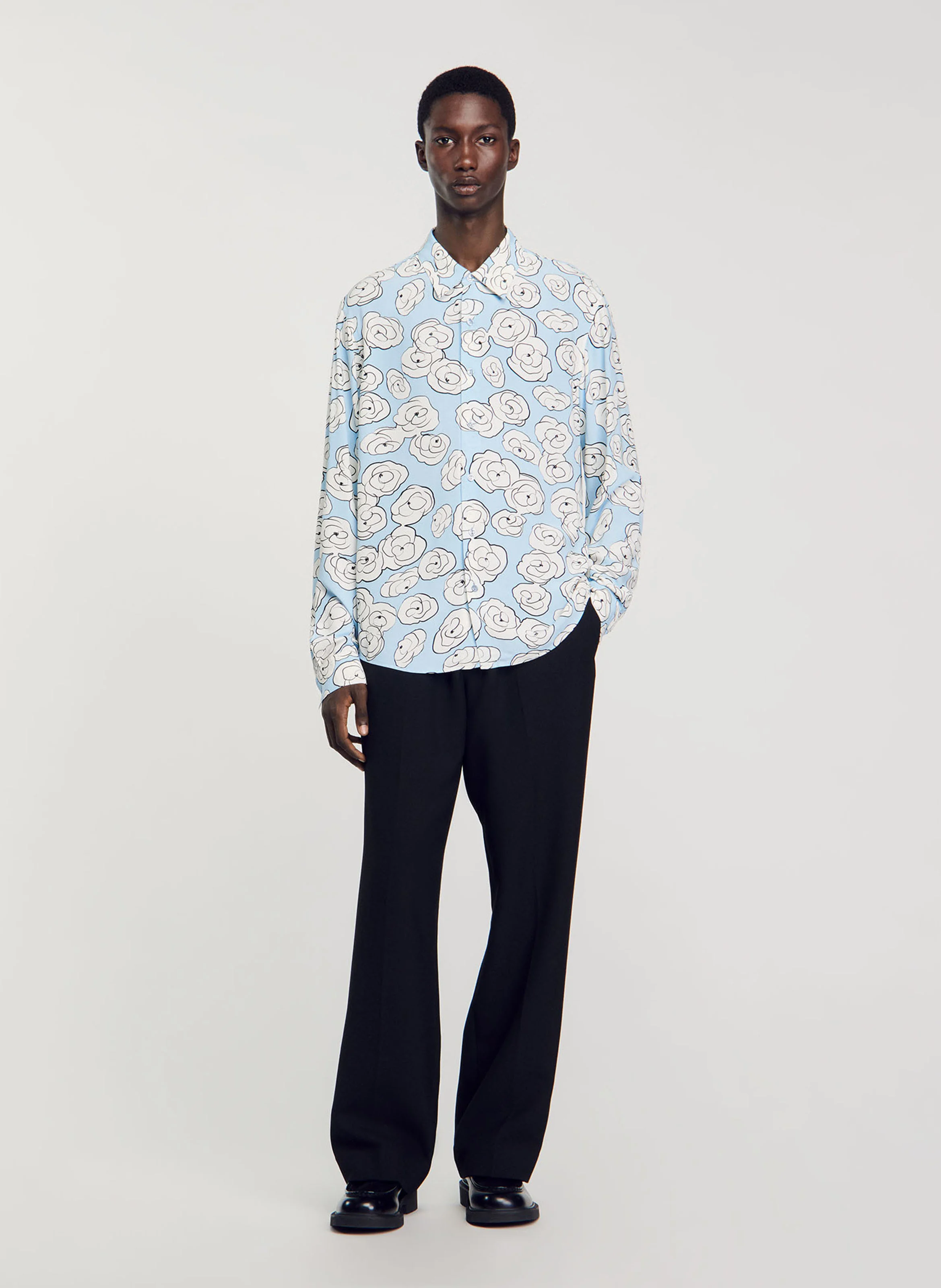 Chemise col classique imprimée | Bleu