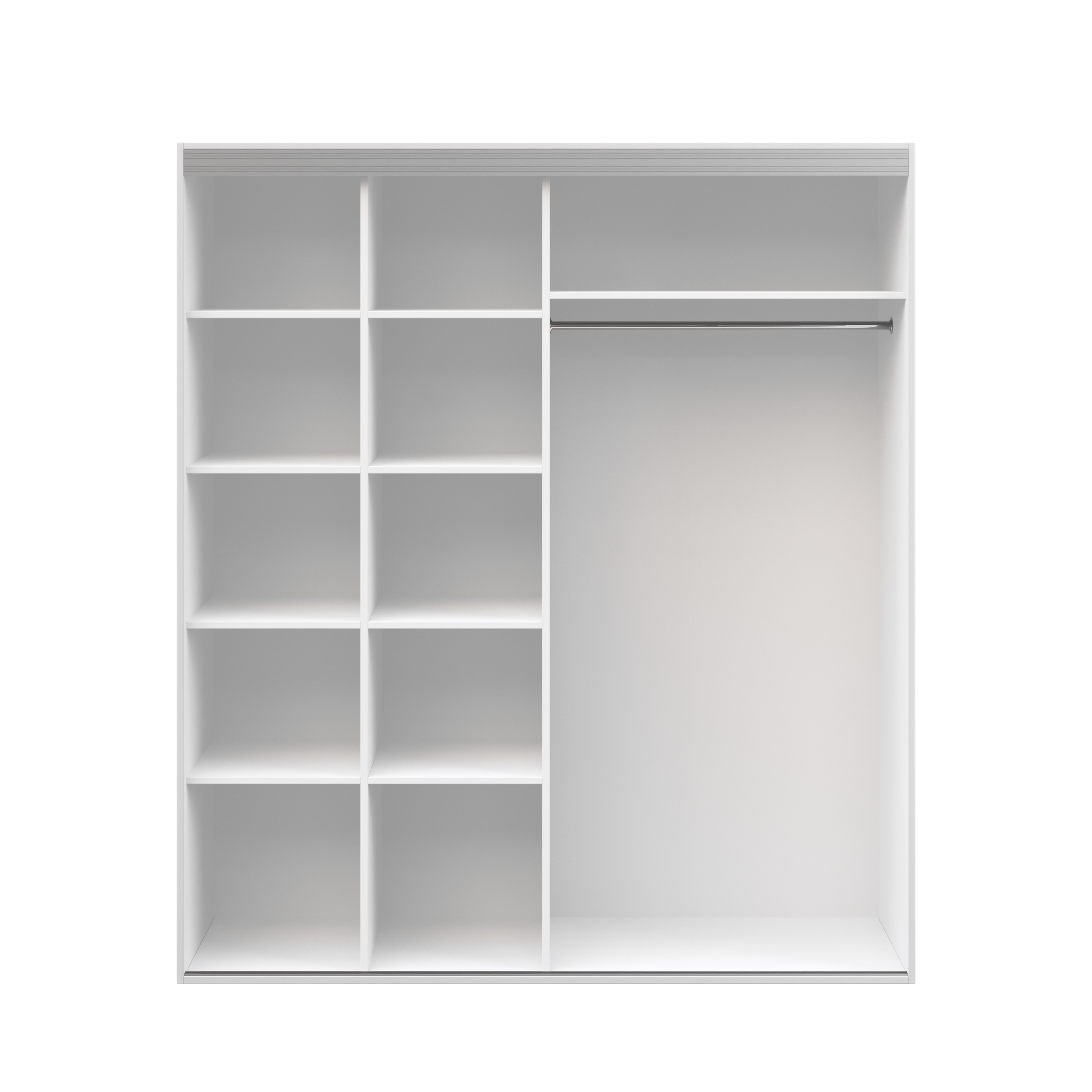 Kleiderschrank Schiebetüren mit Spiegel REVA 200 cm weiss
