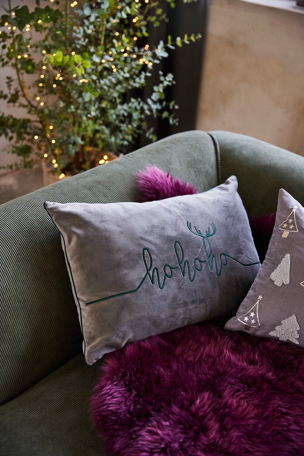 done.® Dekokissen »Santa's Comming« Velourstoff Anthracite