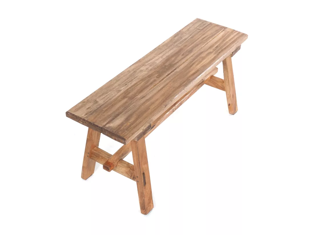BANC ANZIO 90 Bois massif en acajou, pliable 01 natur-vintage