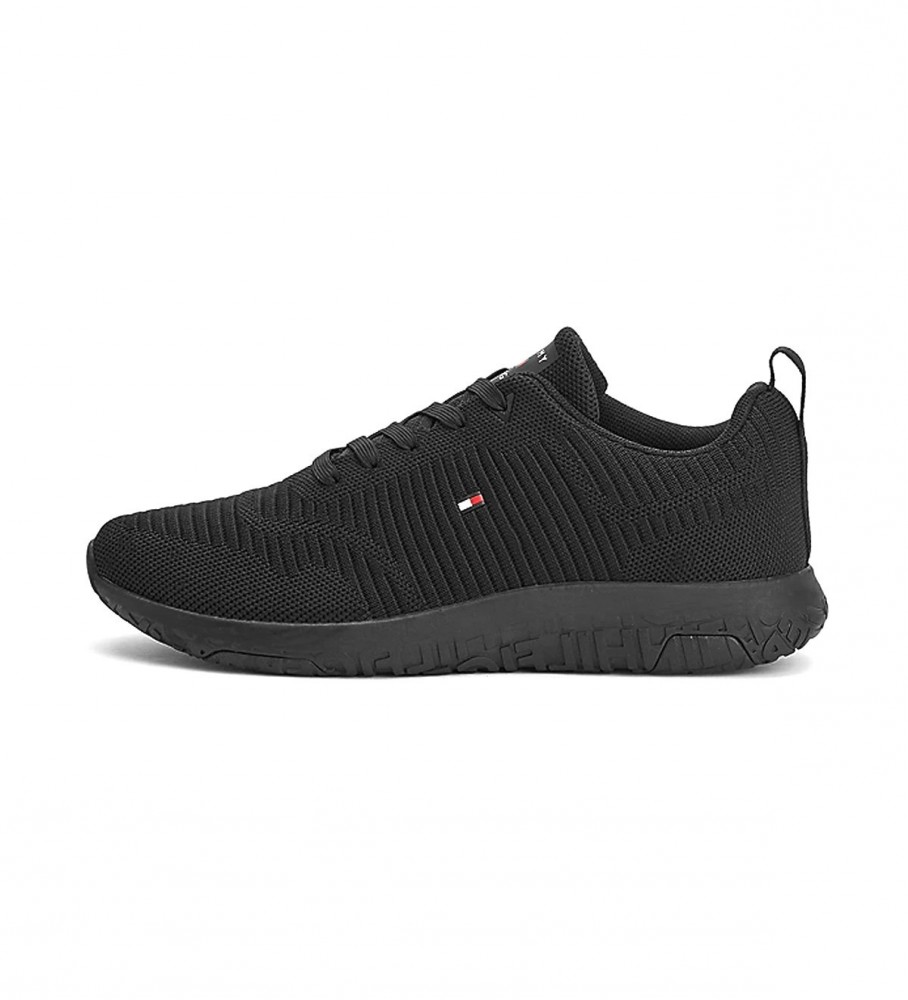 Chinelo Tommy Hilfiger Signa-Ture de malha preta