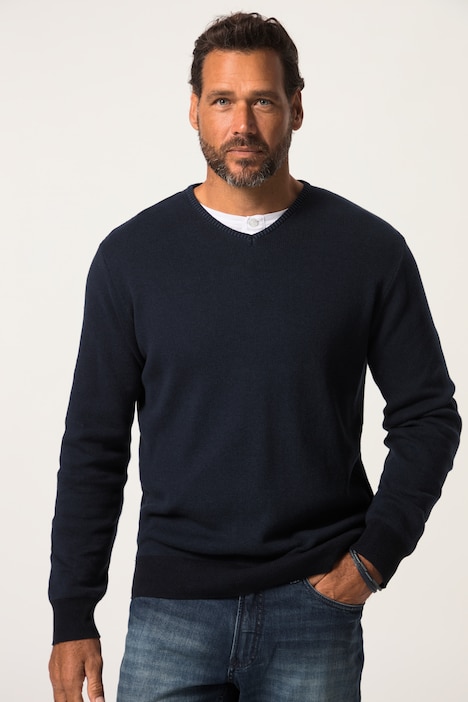 JP 1880 Pullover, CashmereTouch-Feinstrick, V-Ausschnitt, bis 8 XL