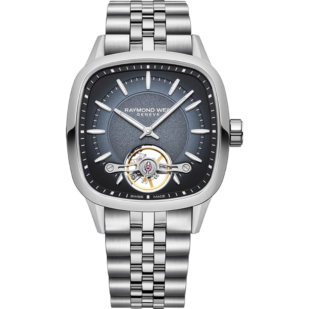 Raymond Weil Freelancer Square Open Heart Automatik Blau