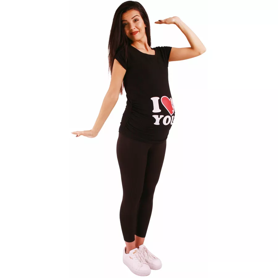 M.M.C. Umstandsshirt I Love You mit Motiv Schwarz