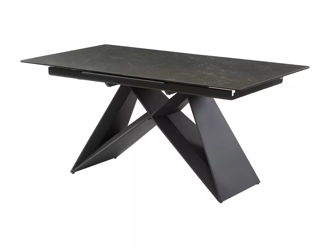 Table à manger extensible LIBSY - 6 à 8 personnes - Céramique et Métal - Noir de Maison Céphy