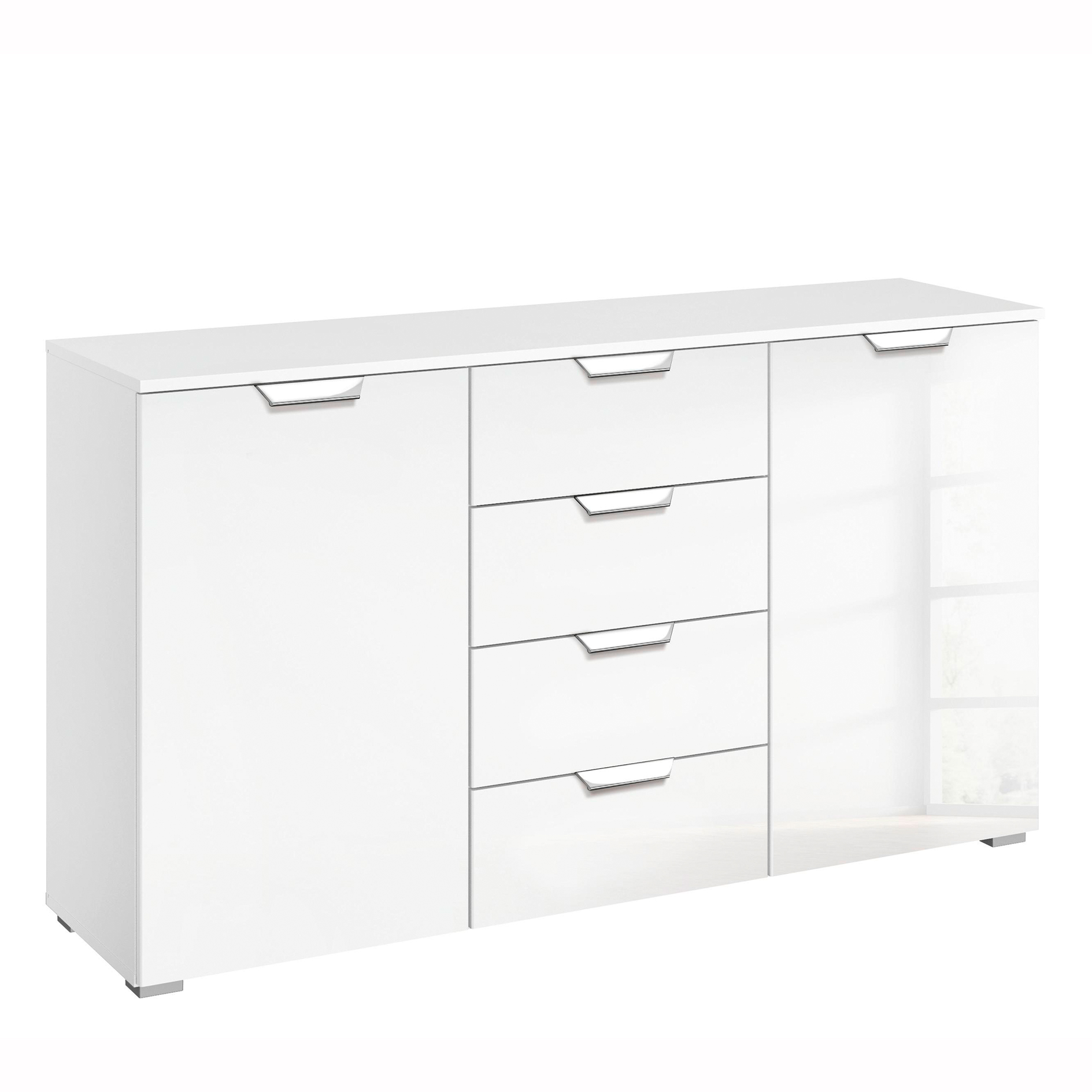 Sideboard - weiß Hochglanz-Alpinweiß - 140 cm
