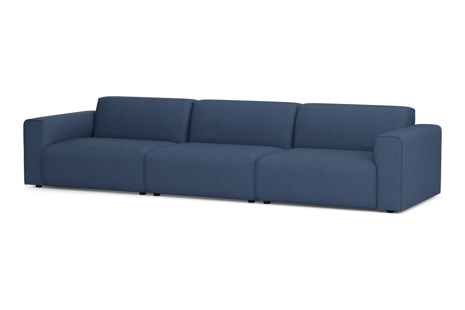 Monaco 3,5-seter sofa Tekstil Brego 86 Blue med sorte ben. Std komfort.