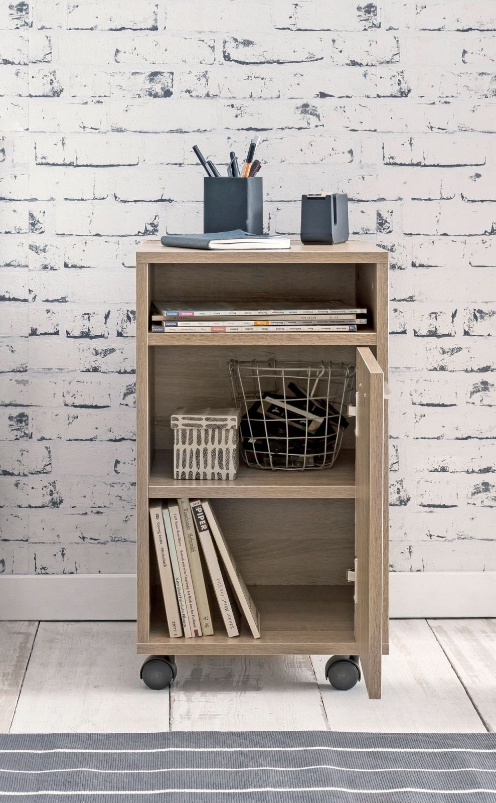 Rollcontainer - Sonoma Eiche - eine Tür - 33 cm breit
