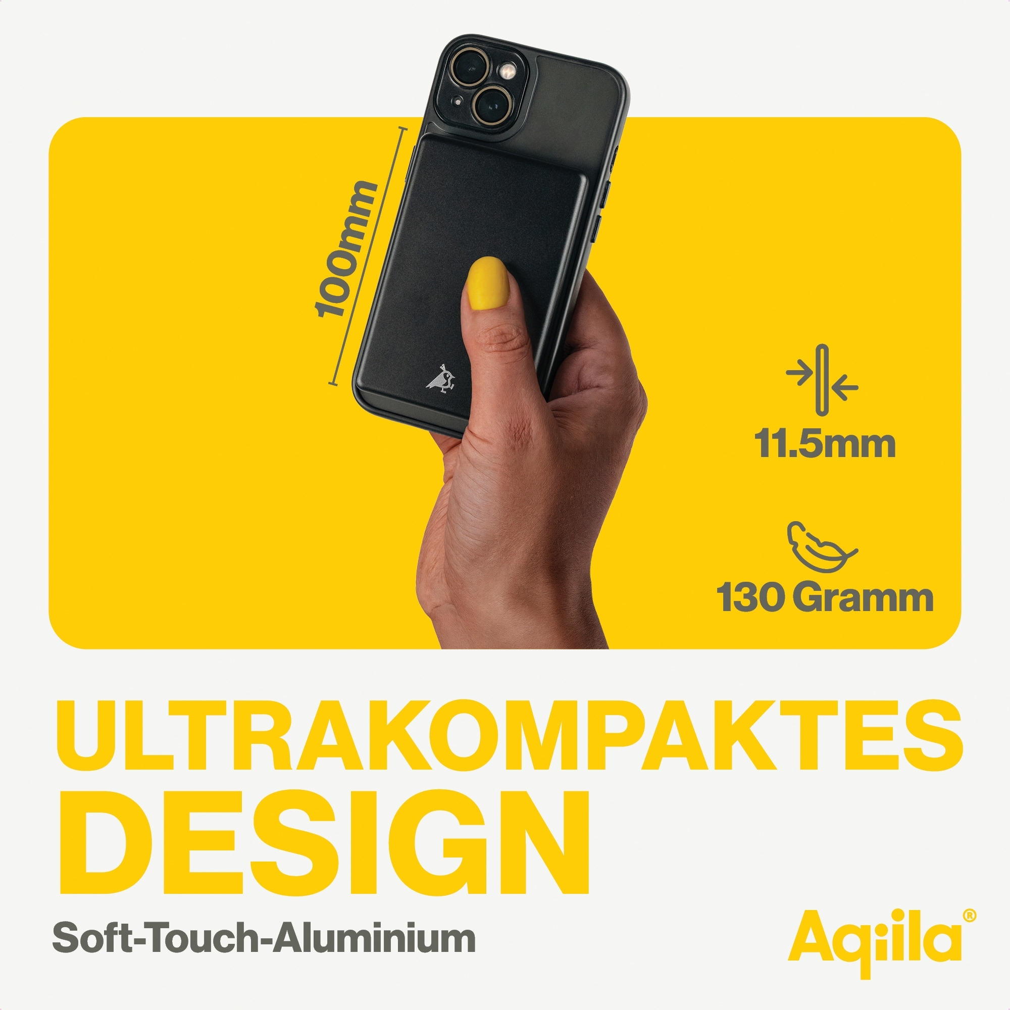 Aqiila Powerbird drahtlose Powerbank 20 W schwarz 5000 mAh