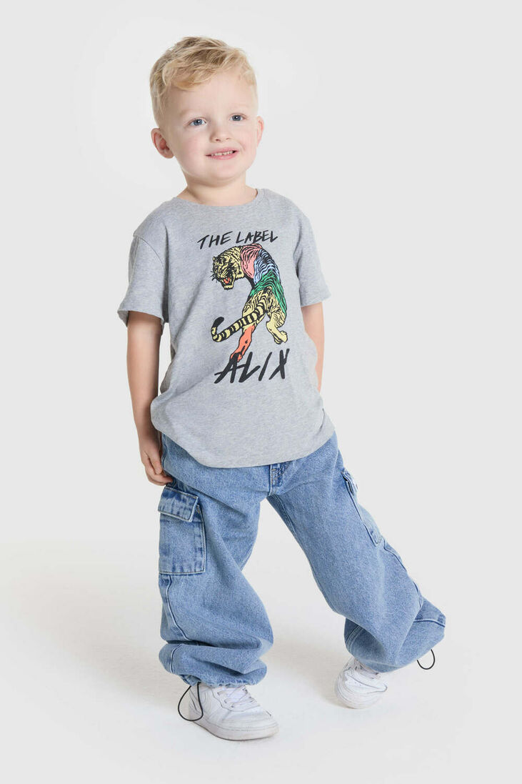 ALIX MINI grijze alix mini t-shirt knitted tiger t-shirt