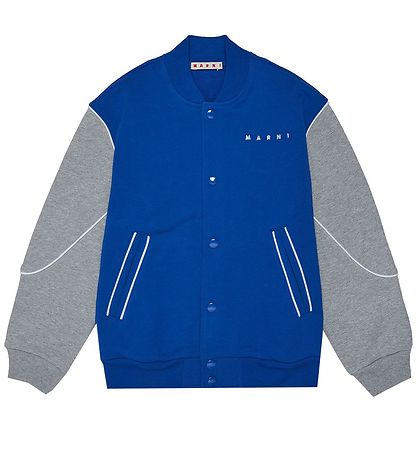Marni Cardigan - Blau/Grau Meliert m. Print