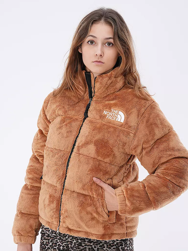 THE NORTH FACE Daunensteppjacke in Felloptik NUPTSE camel