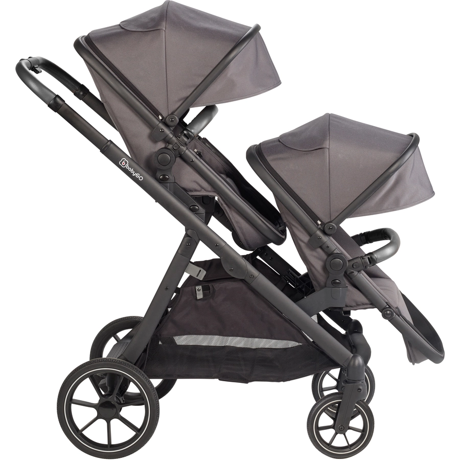 babyGO Geschwisterwagen Duo Grey