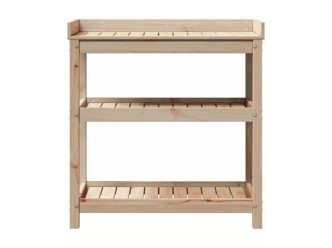 Table de rempotage et étagères 82,5x45x86,5 cm bois massif pin