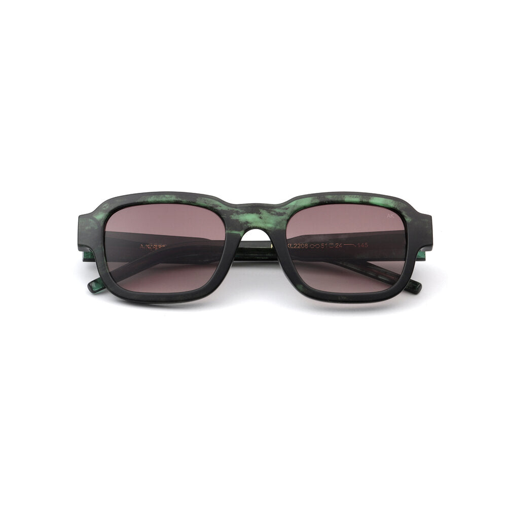 A. Kjærbede  Halo solbrille - Green Marble Transparent