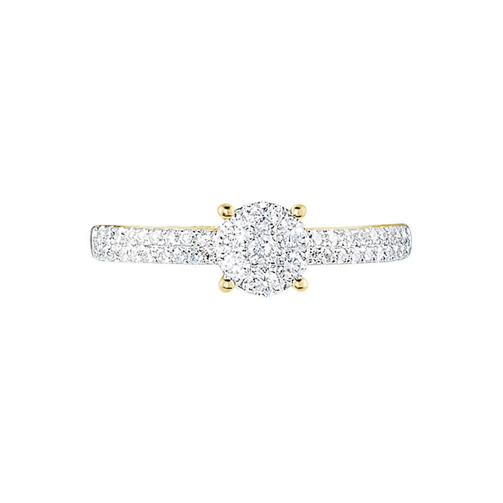 Bague Solitaire Julia Or Jaune Diamant Synthetique