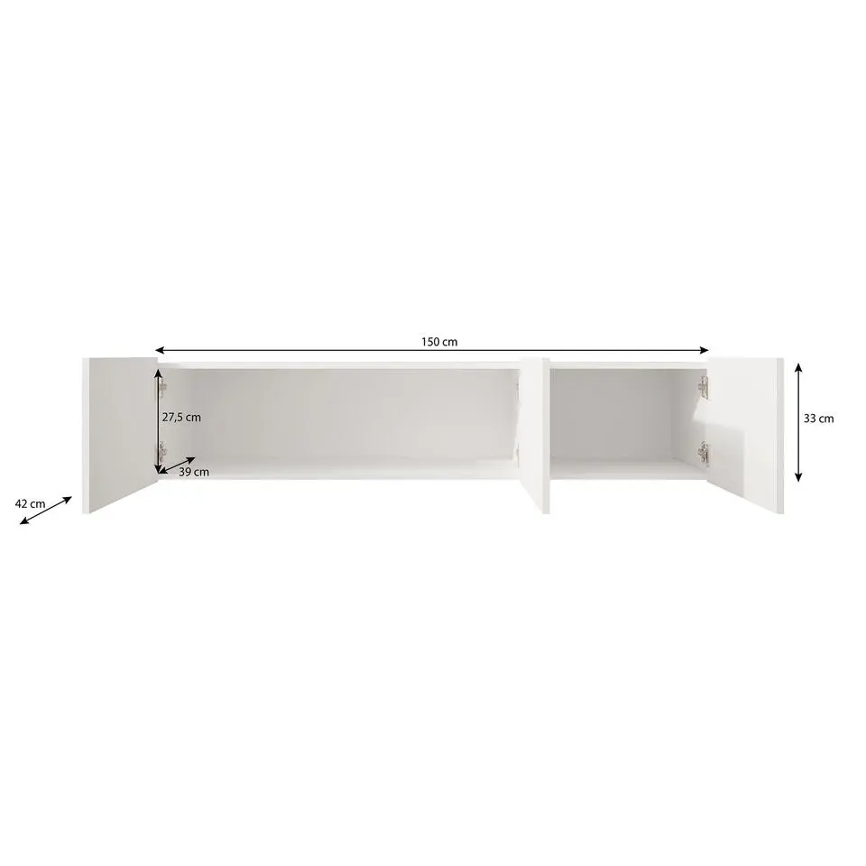 Meubella - TV-Meubel Pepinos - Mat zwart - 150 cm