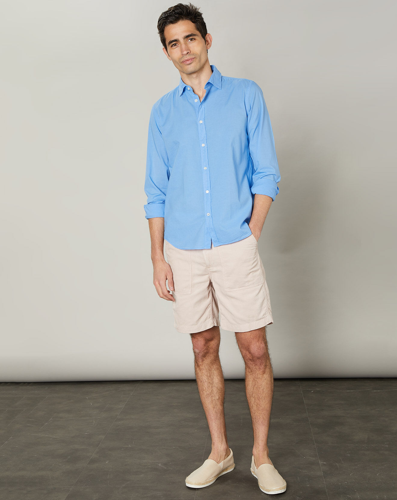 Hartford Chemise slim Sammy Pat bleue
