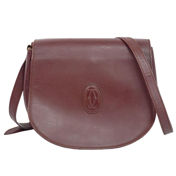 Cartier Vintage Cartier Crossbody Bag Burgundy