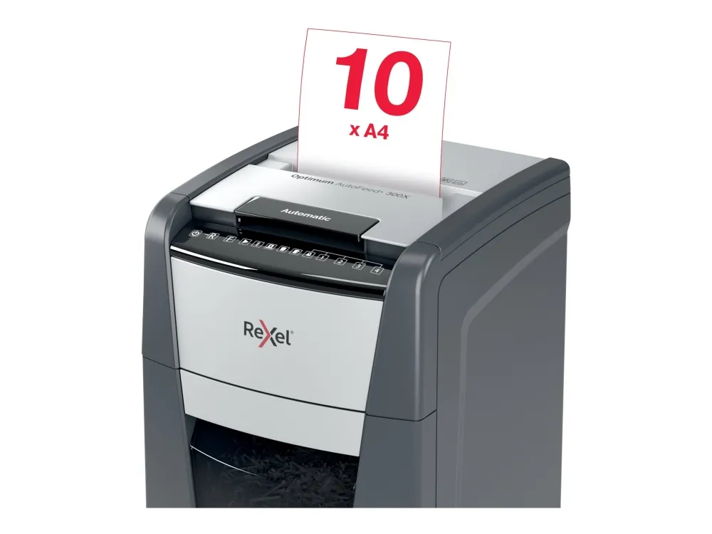 Makulator Rexel Optimum AutoFeed  300X krydsmakulering 4x25 mm (P-4)