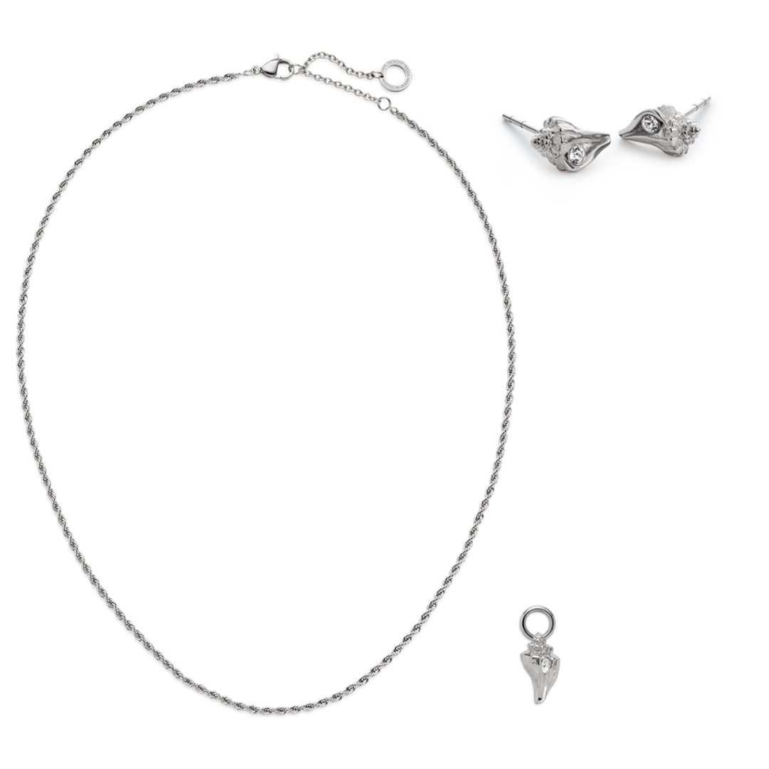 Paul Hewitt Schmuckset Sea Shell Marinium Ocean Steel Silbrig