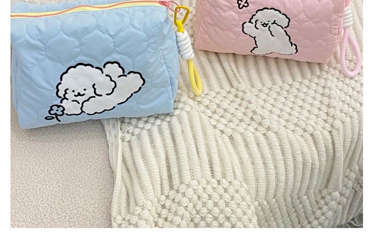 TangTangBags - Gewatteerde make-uptas met hondenprint