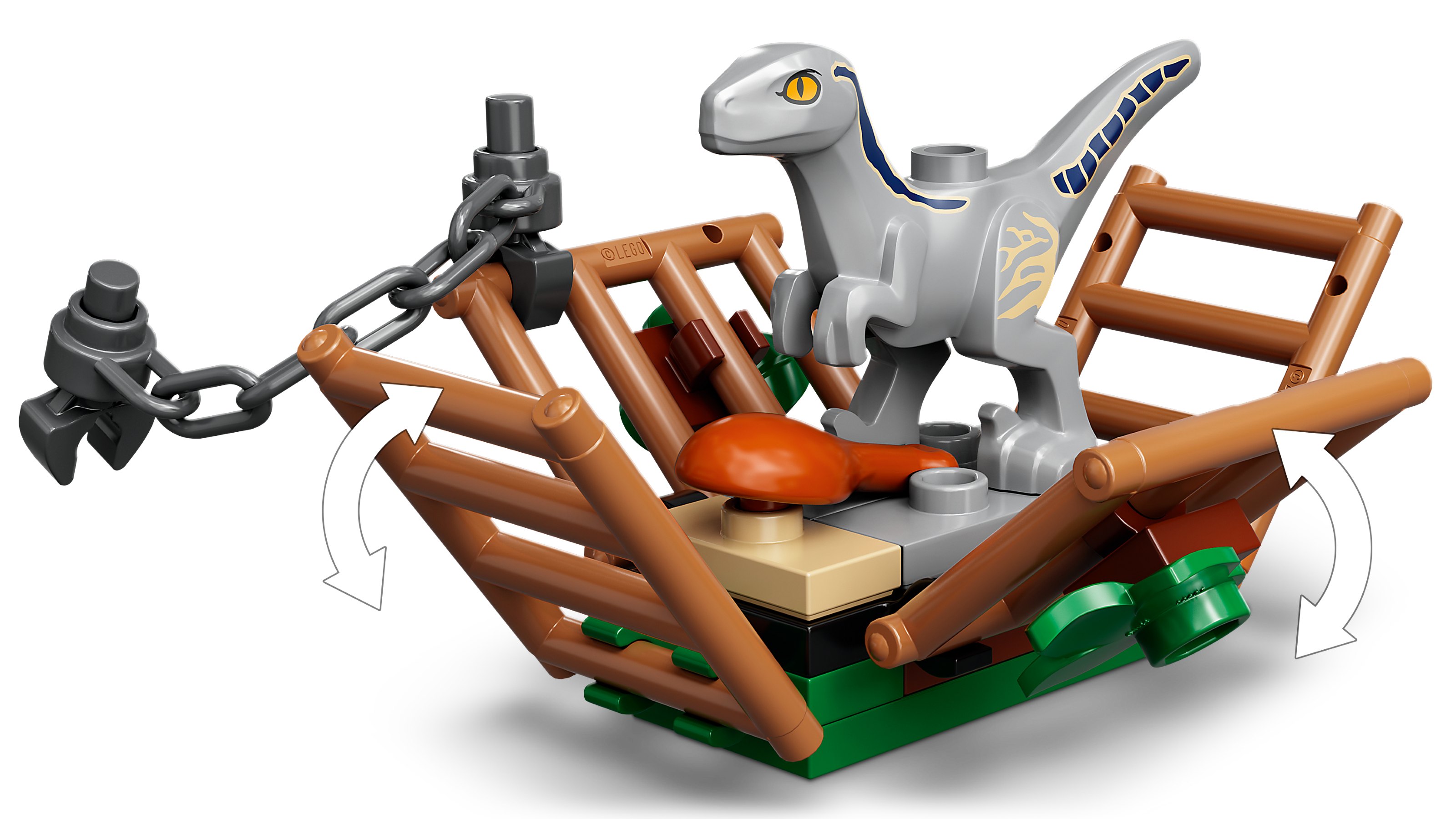 A captura dos Velociraptors Beta e Azul 76946