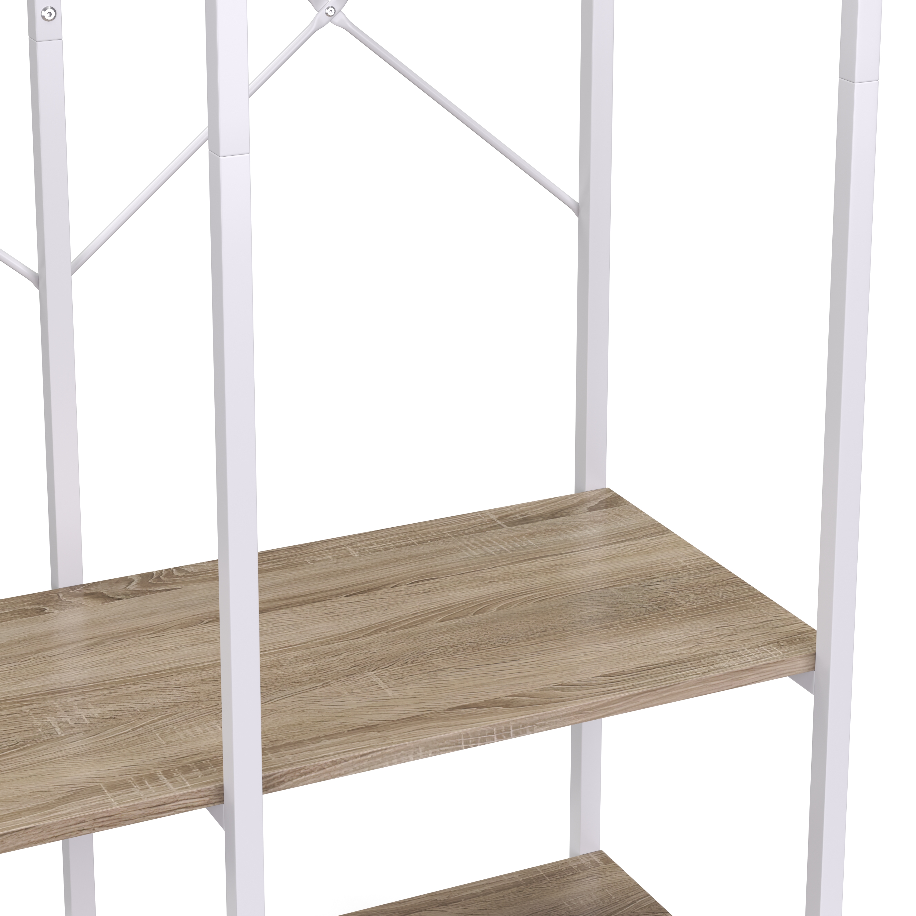 Garderobe Kleiderständer 141 x 180 cm weiss/braun