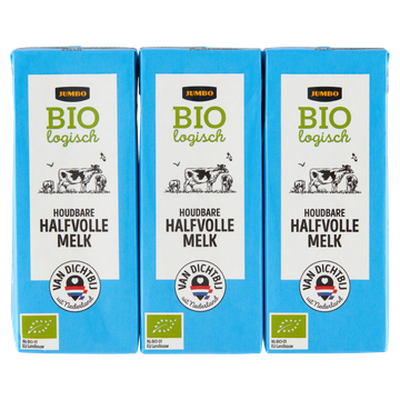 Jumbo Biologisch Houdbare Halfvolle Melk  3 x 200 ml