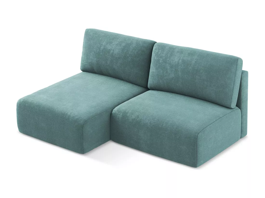 Canapé d’angle 3 places gauche sans accoudoir convertible en Chenille - jeans - KONA