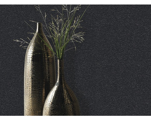 Vliesbehang 631415 effen glitter zwart