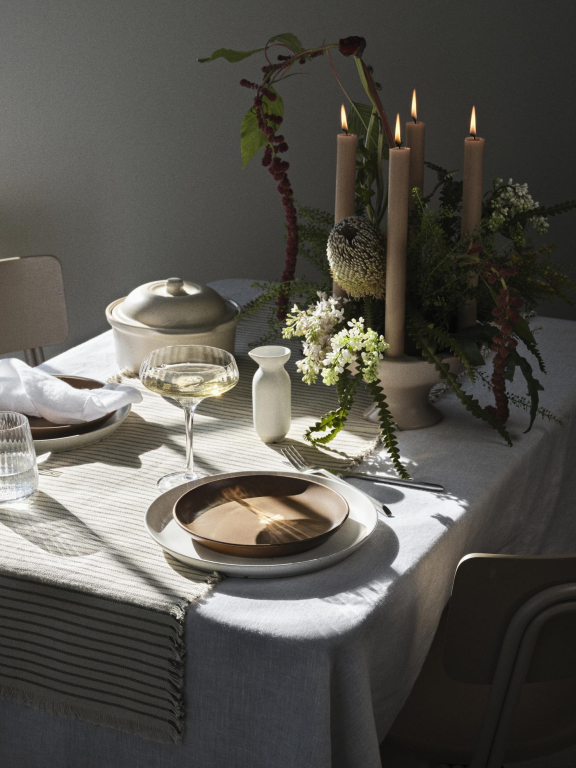 Broste Copenhagen Elouise tafelloper tafelkleed Off White/Black
