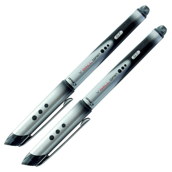 2 stylos roller V-Ball grip 07 Pilot coloris noir