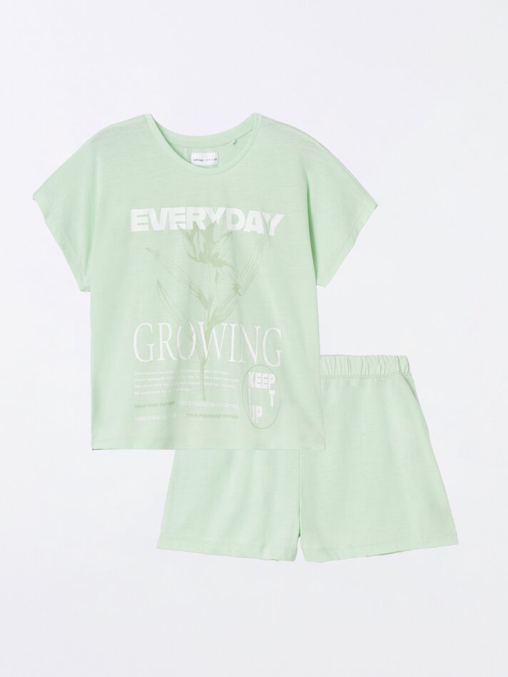 Conjunto de pijama estampado - Verde claro