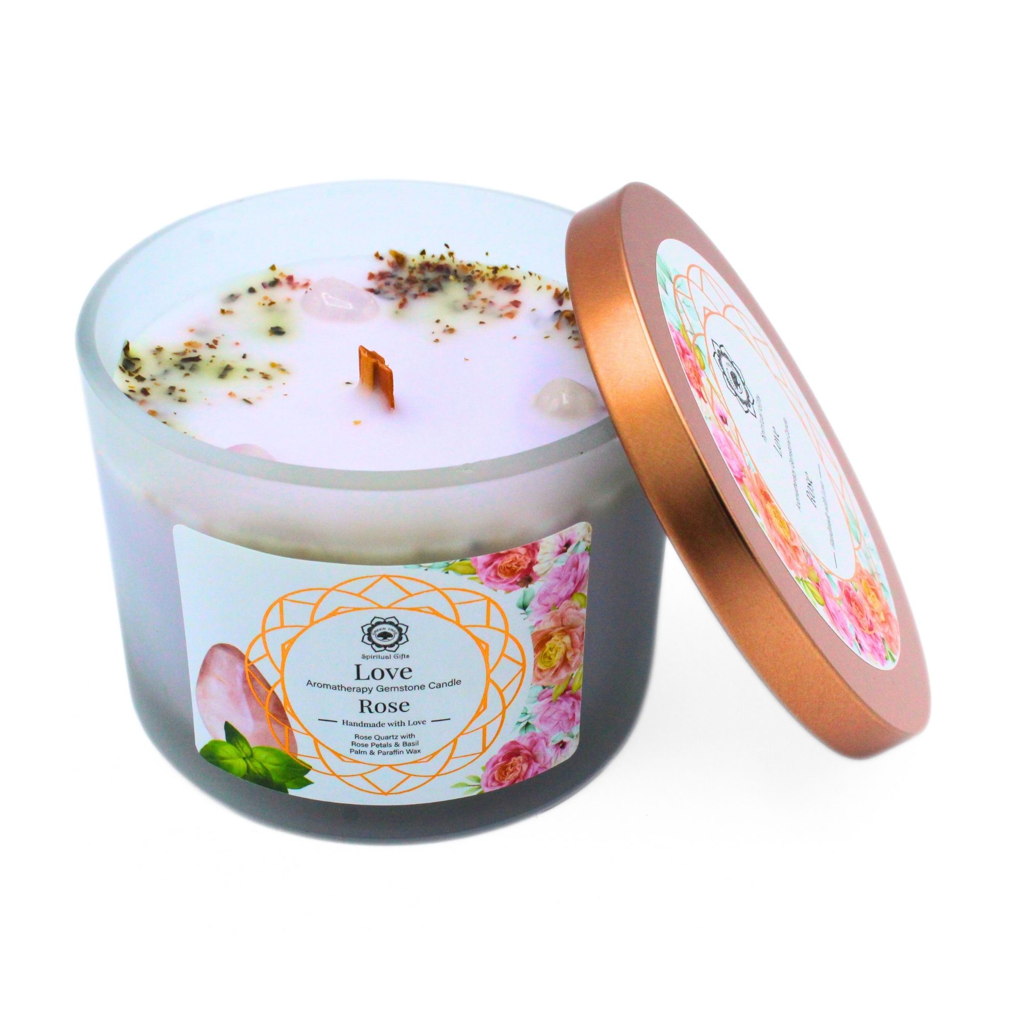 Green Tree Gemstone Candle Love Rose (256 gr)