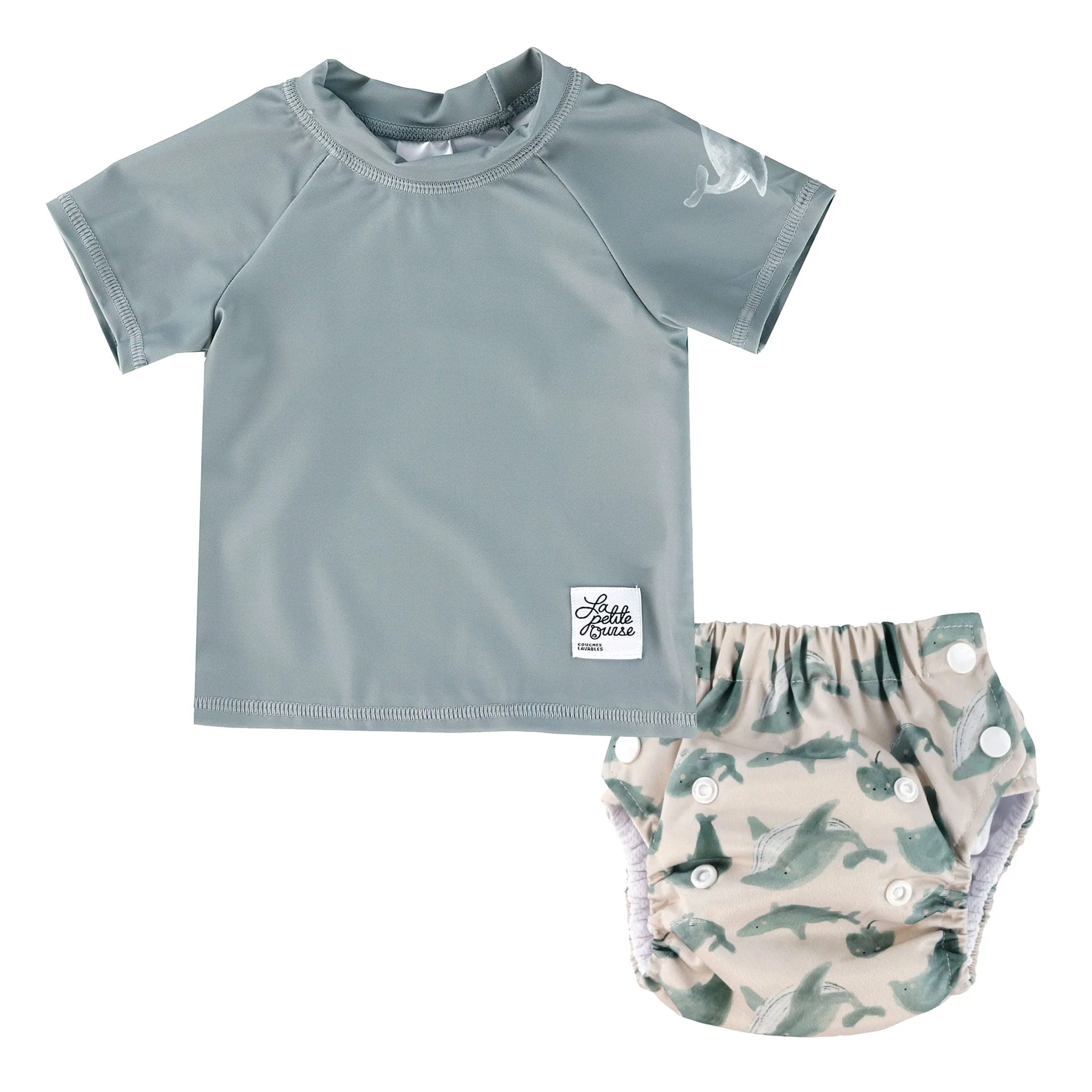 La Petite Ourse T-Shirt Maillot + Couche Maillot - Marin