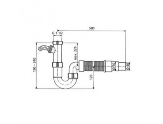 BLANCO - Siphon Siphon tubulaire 137267, pour broyeur 4 cm